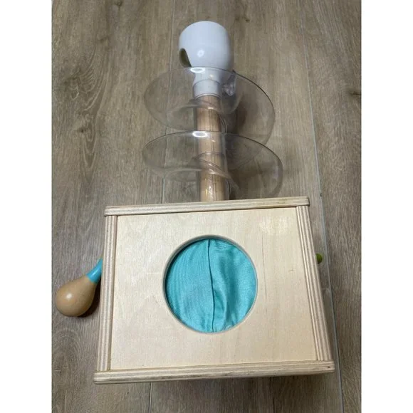 Lovevery Slide and Seek Ball Run tower and wooden rattle set - Picture 9 of 9